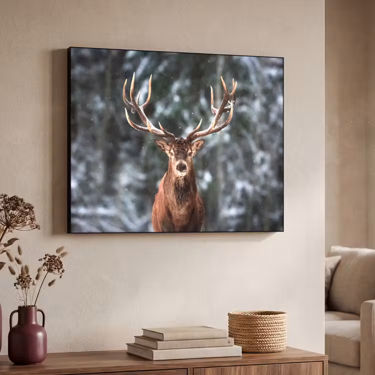 Art Frame - Hert - Winter - Sneeuw - Bos - Natuur - Dier — 4