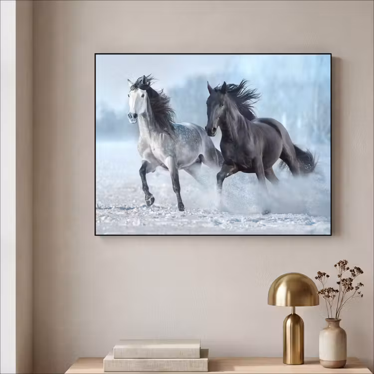 Art Frame - Paarden - Winter - Dieren - Natuur - Sneeuw — 3