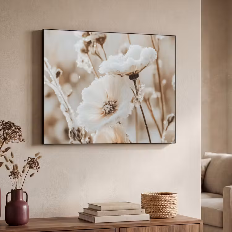 Art Frame - Bloemen - Winter - Wit - Sneeuw - Beige — 4