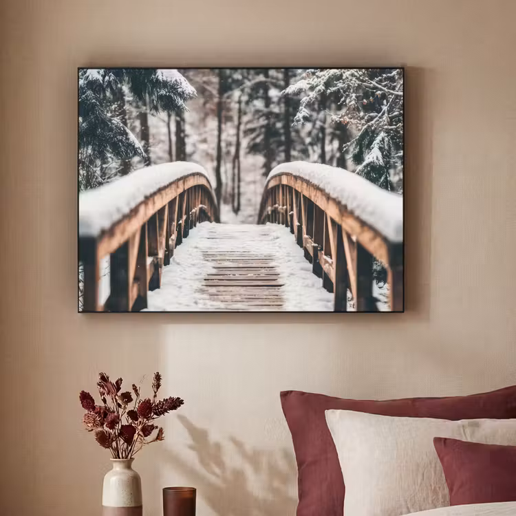 Art Frame - Brug - Winterlandschap - Bos - Natuur - Sneeuw — 2