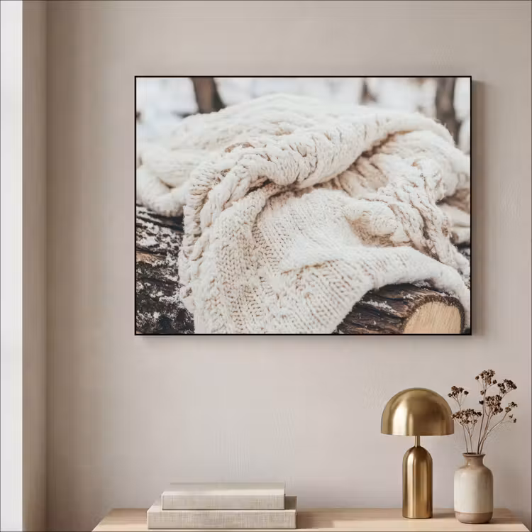 Art Frame - Deken - Wit - Boomstronk - Winter - Sneeuw — 3