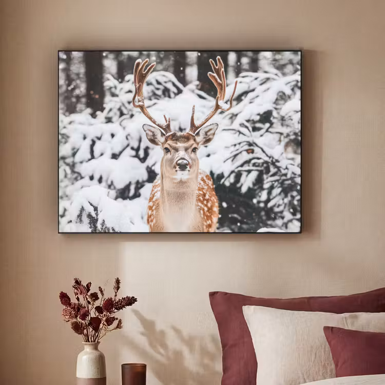Art Frame - Hert - Sneeuw - Winter - Bos - Dieren — 2