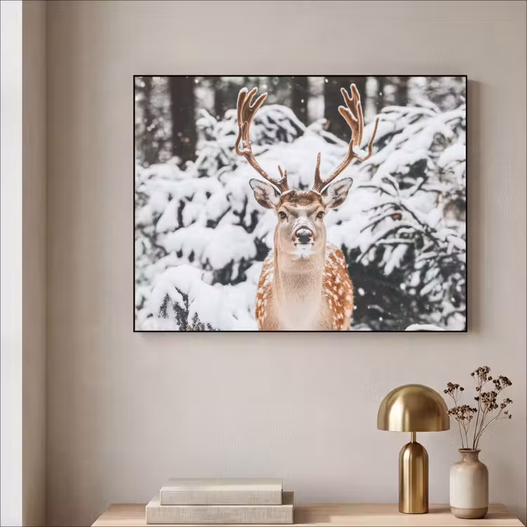 Art Frame - Hert - Sneeuw - Winter - Bos - Dieren — 3