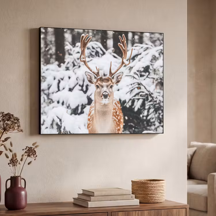 Art Frame - Hert - Sneeuw - Winter - Bos - Dieren — 4