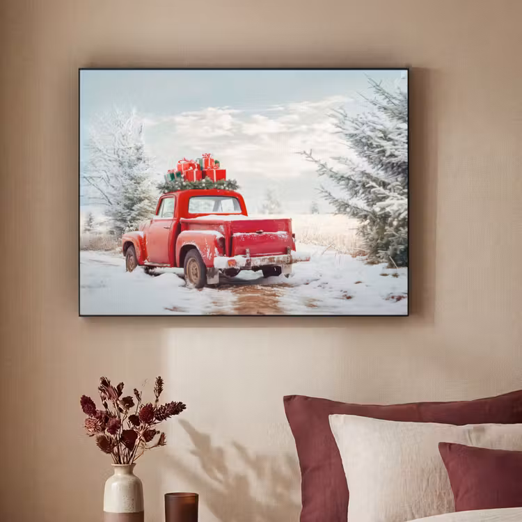 Art Frame - Auto - Rood - Cadeaus - Winter - Sneeuw - Kerst — 2