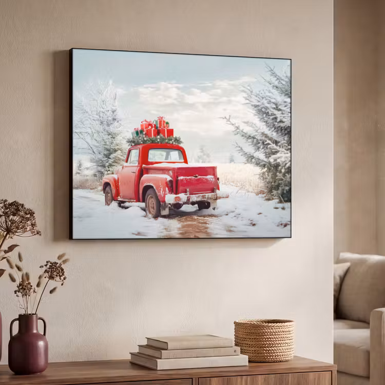 Art Frame - Auto - Rood - Cadeaus - Winter - Sneeuw - Kerst — 4