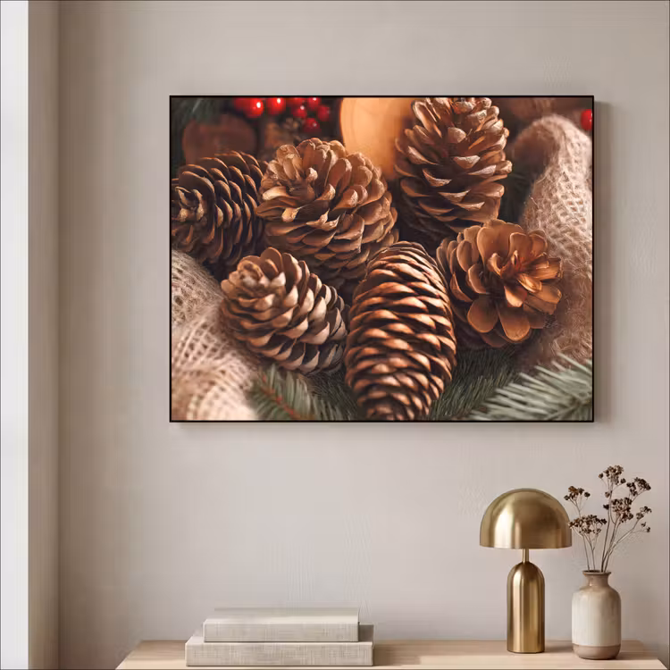 Art Frame - Dennenappels - Boom - Winter - Natuur - Bruin — 3