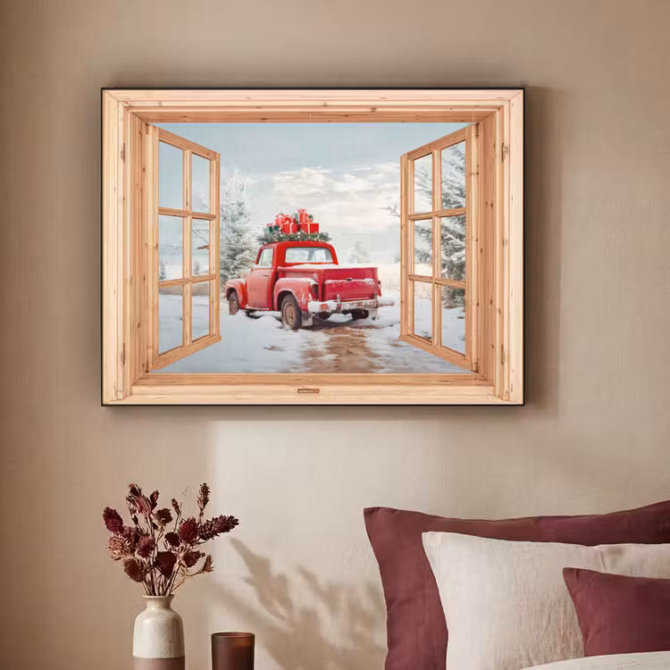 Art Frame - Doorkijk - Auto - Kerst - Cadeaus - Winter - Landschap — 2