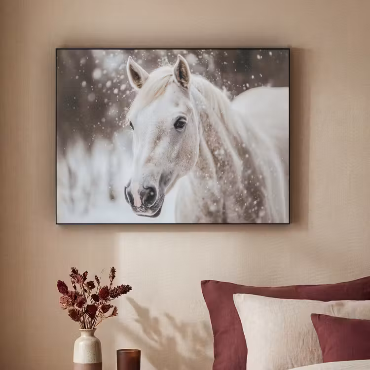 Art Frame - Paard - Wit - Winter - Natuur - Sneeuw - Dieren — 2