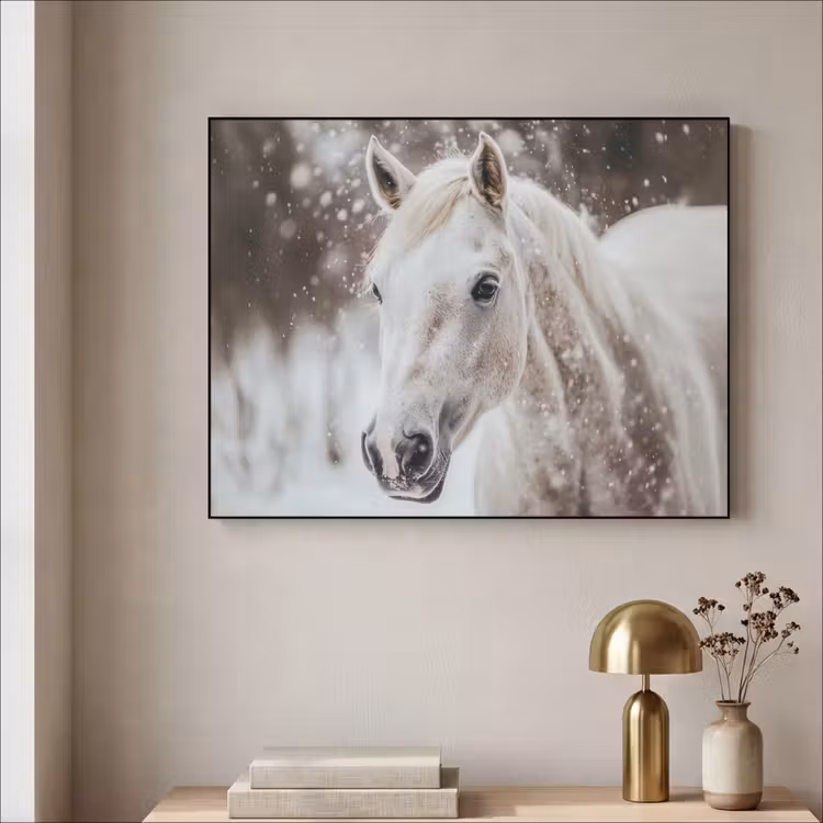 Art Frame - Paard - Wit - Winter - Natuur - Sneeuw - Dieren — 3