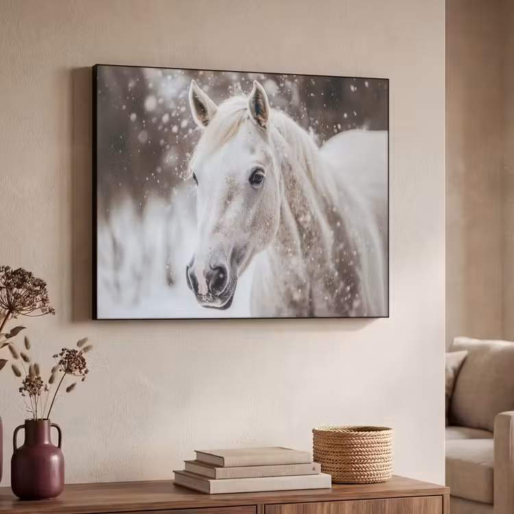 Art Frame - Paard - Wit - Winter - Natuur - Sneeuw - Dieren — 4