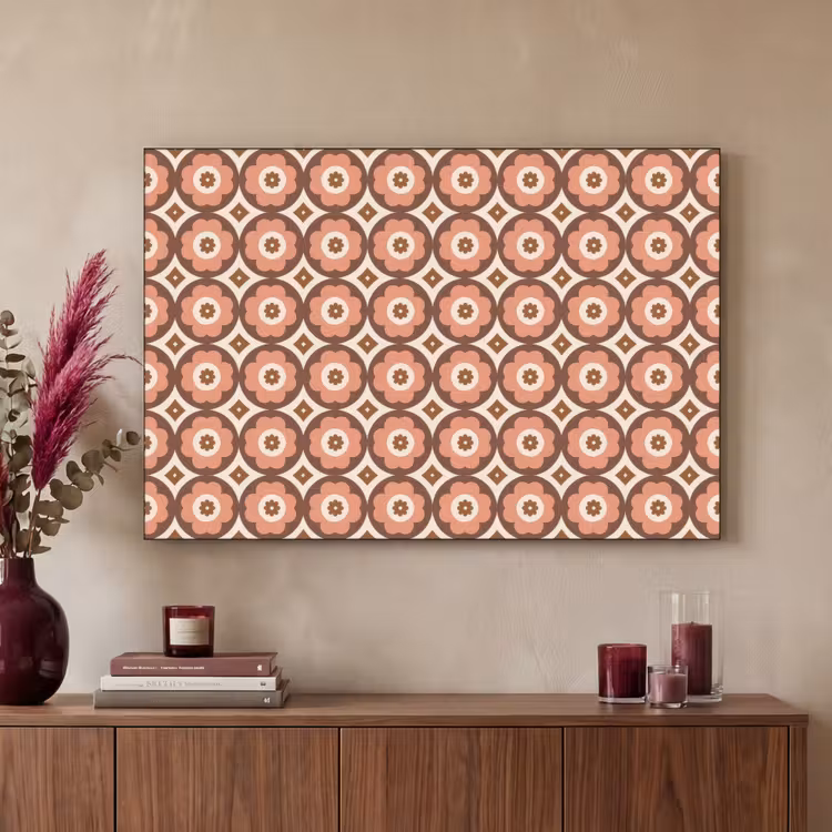 Art Frame - Bloemvormen - Patroon - Roze - Vintage — 2