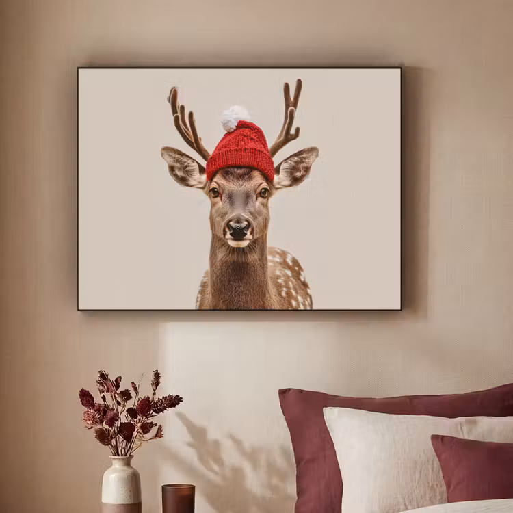 Art Frame - Hert - Kerst - Muts - Dieren - Winter - Grappig — 2