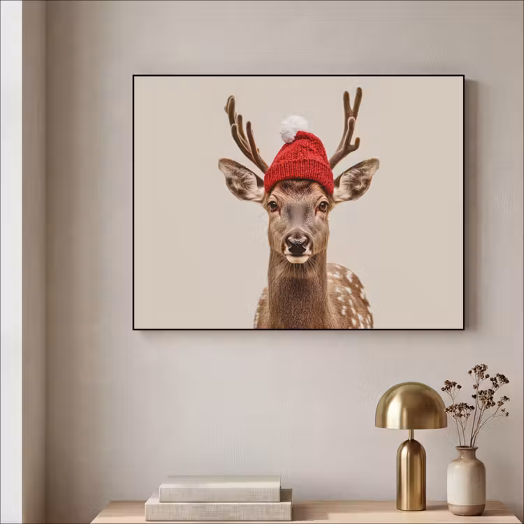 Art Frame - Hert - Kerst - Muts - Dieren - Winter - Grappig — 3