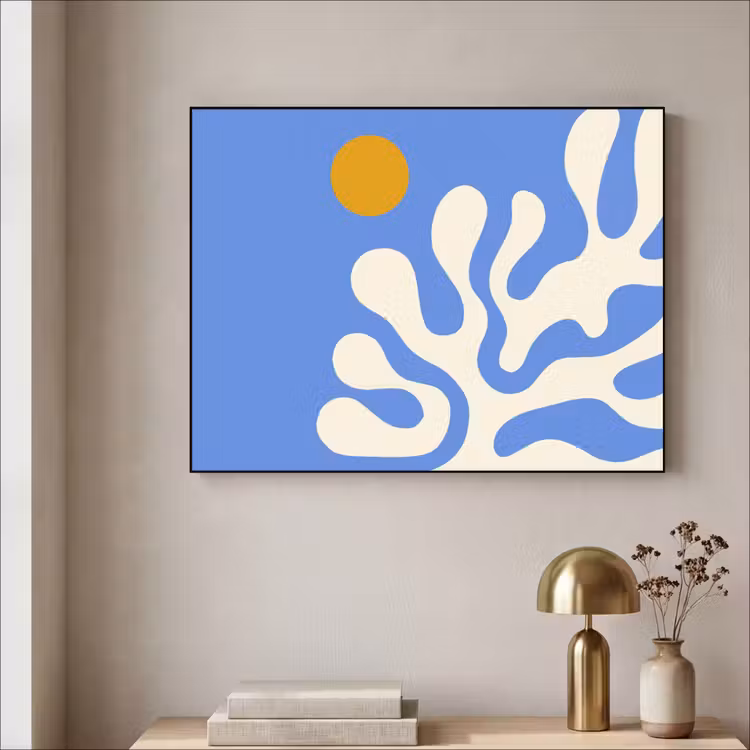 Art Frame - Minimalistisch - Organisch patroon - Blauw — 3
