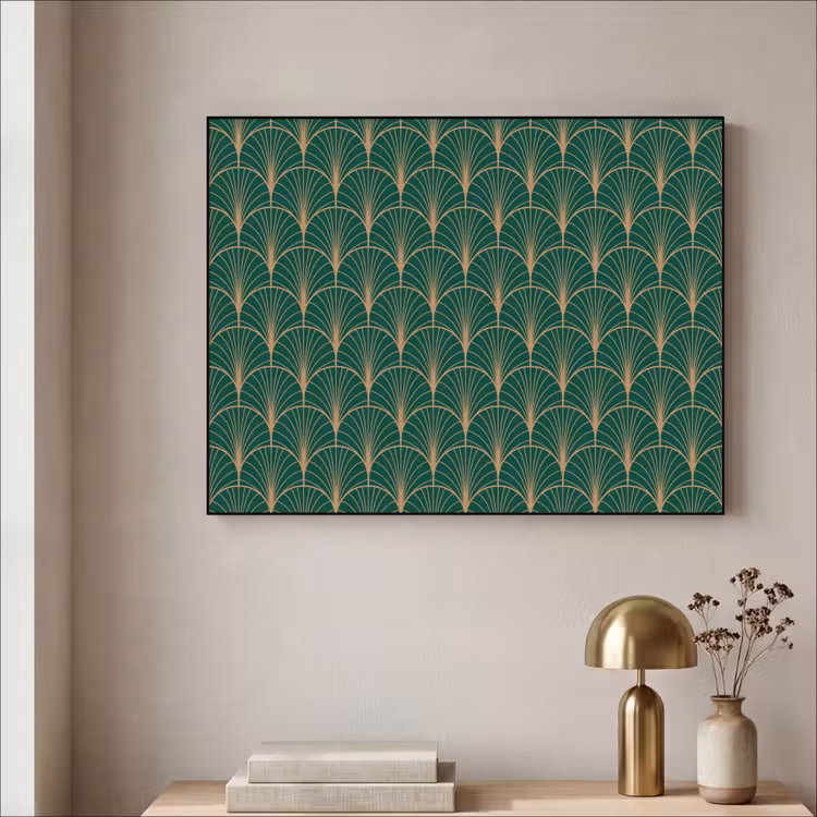 Art Frame - Patroon - Groen - Goud - Symmetrisch — 3