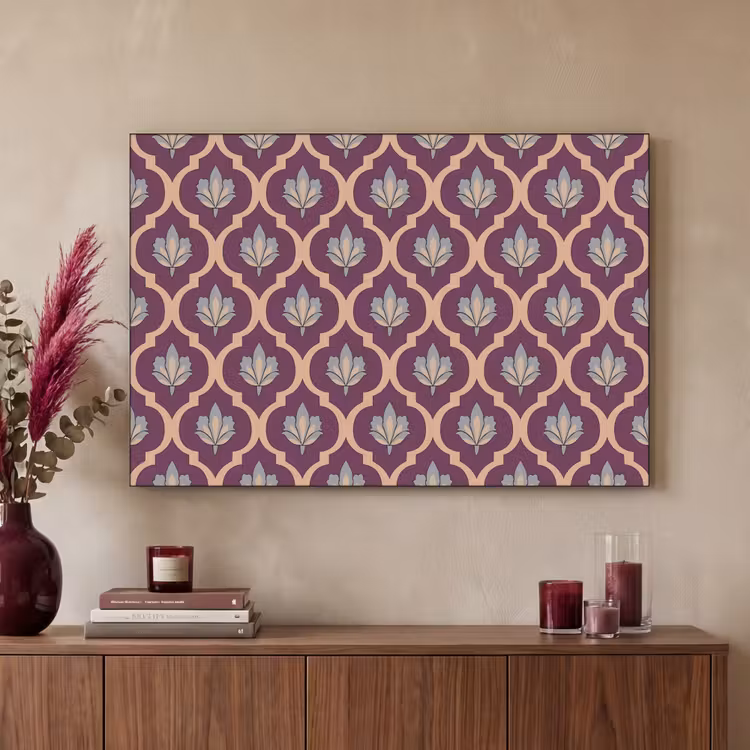 Art Frame - Patroon - Paars - Bloem — 2