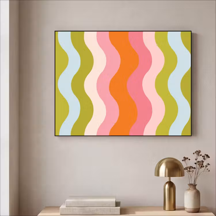 Art Frame - Banen - Golven - Kleurrijk - Verticaal — 3