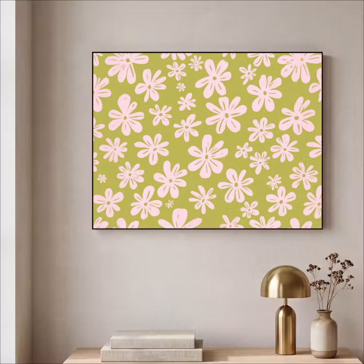 Art Frame - Bloemen - Roze - Getekend - Patroon — 3