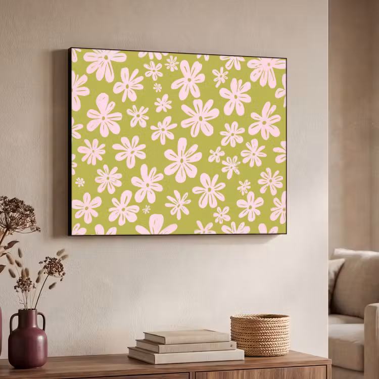 Art Frame - Bloemen - Roze - Getekend - Patroon — 4