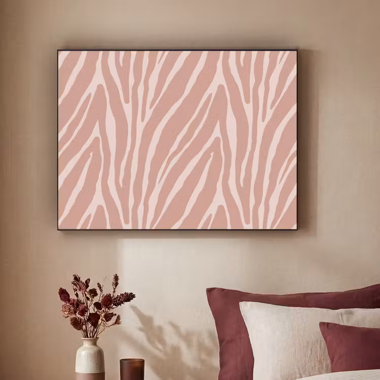 Art Frame - Lichtroze - Zebra - Patroon - Donkerroze — 2