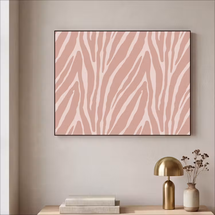 Art Frame - Lichtroze - Zebra - Patroon - Donkerroze — 3