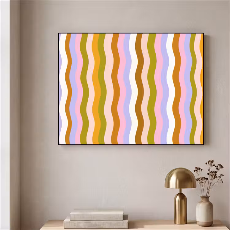 Art Frame - lijnen - Golven - Pastelkleuren - Patroon — 3