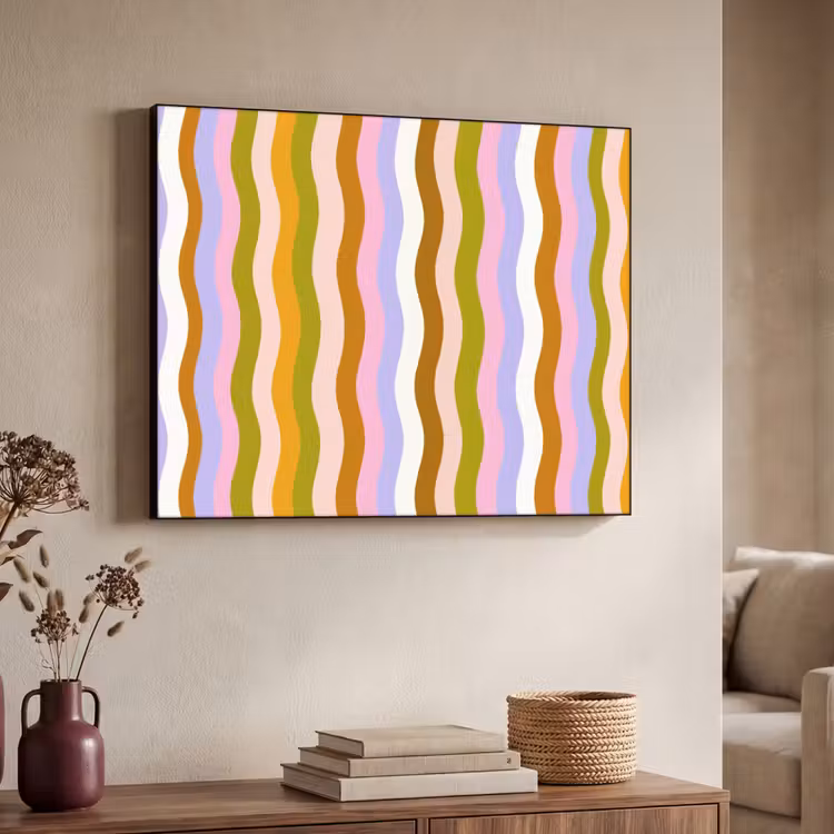 Art Frame - lijnen - Golven - Pastelkleuren - Patroon — 4