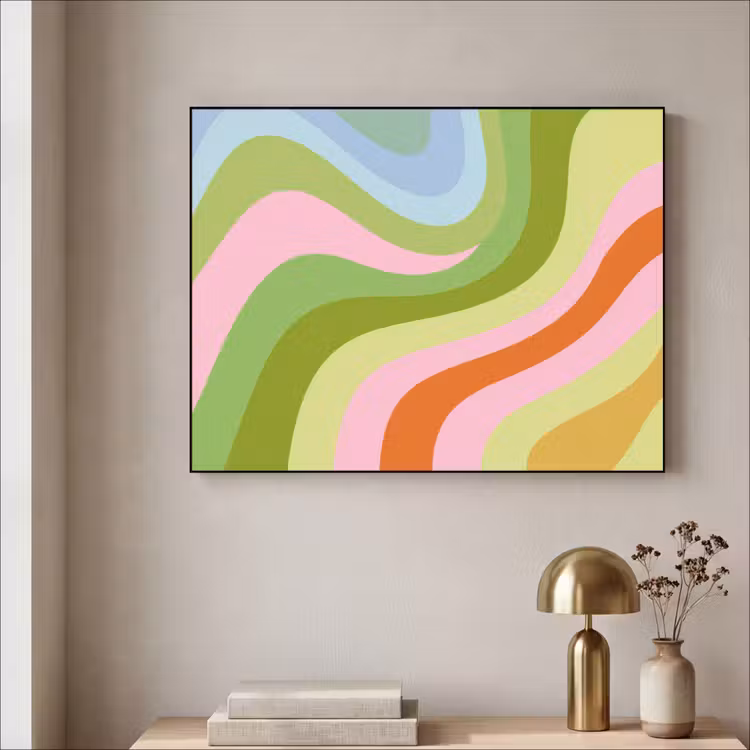 Art Frame - Lijnen - Pasteltinten - Golvend — 3