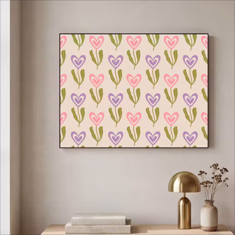 Art Frame - Bloemen - Hartjes - Patroon — 3