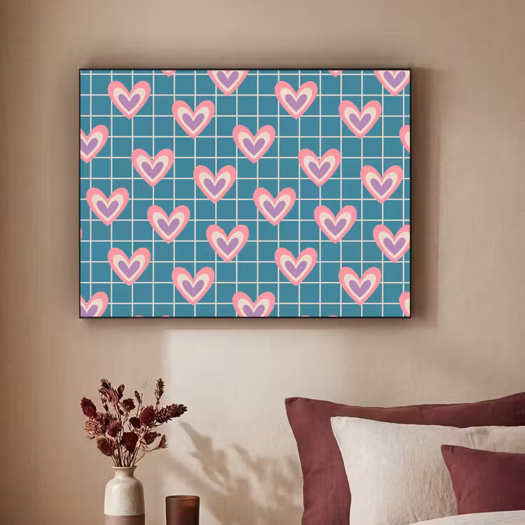 Art Frame - Hartjes - Raster - Patroon - Blauw — 2