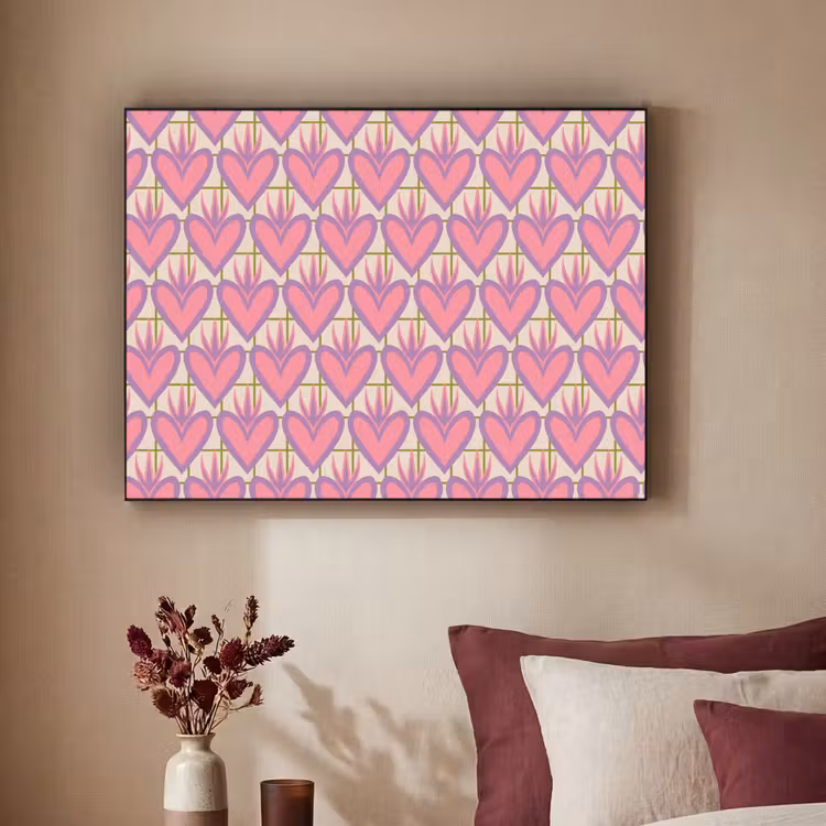 Art Frame - Patroon - Roze - Hartjes — 2