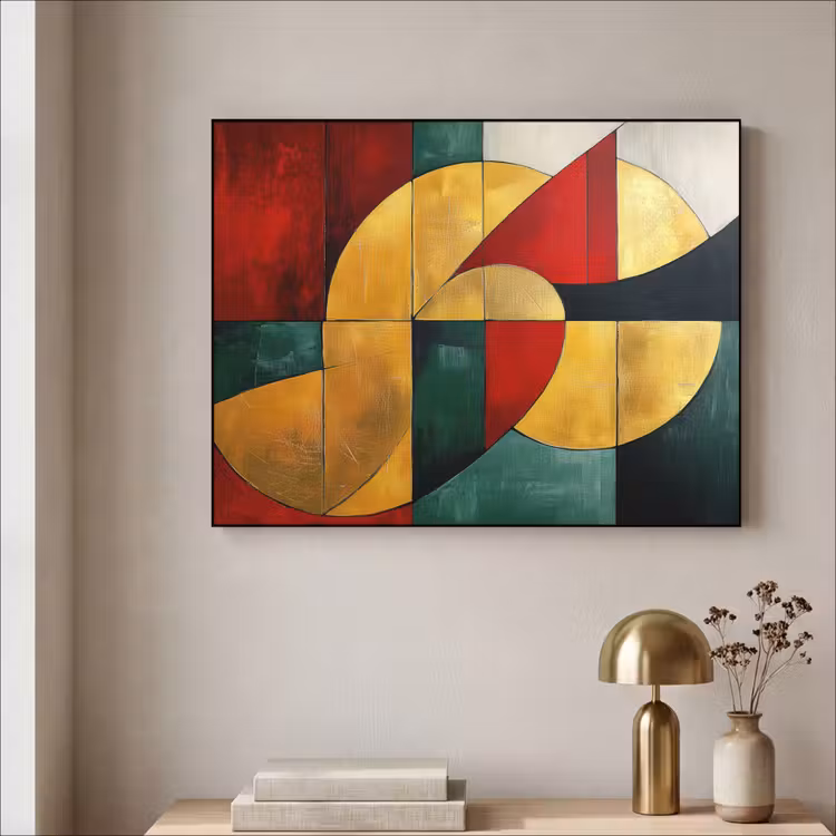 Art Frame - Abstract - Kerst - Goud - Rood - Groen — 3