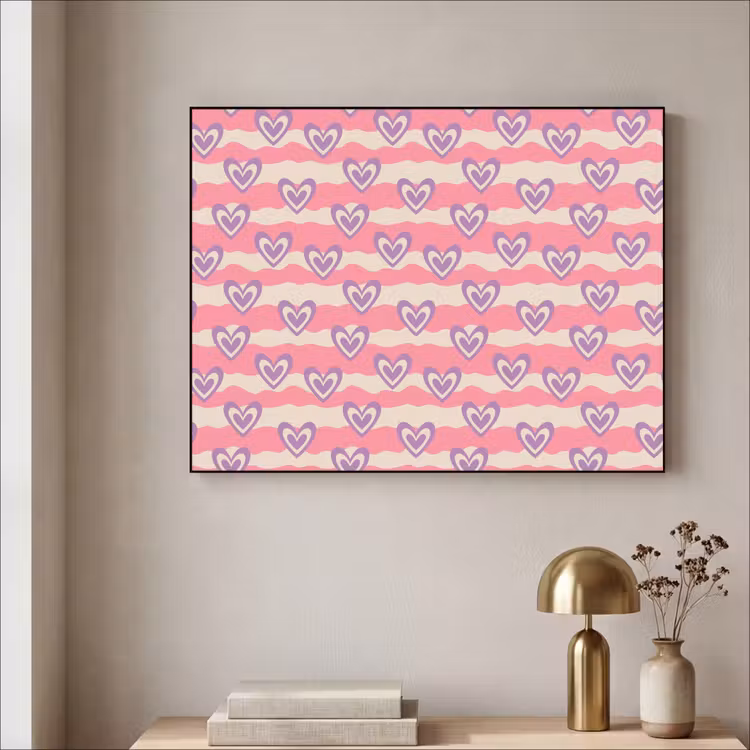 Art Frame - Golven - Patroon - Hartjes - Retro — 3