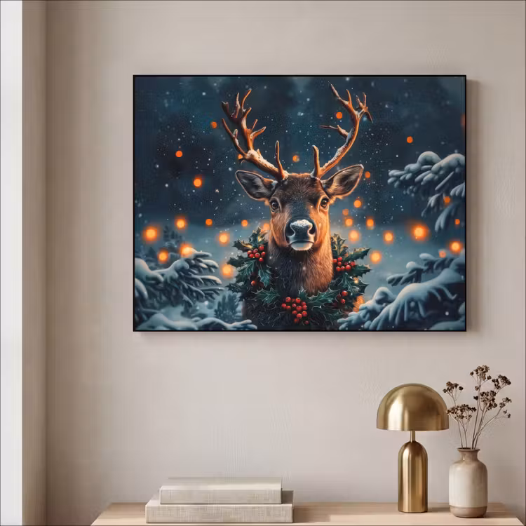 Art Frame - Hert - Kerst - Winter - Sneeuw - Kerstkrans — 3