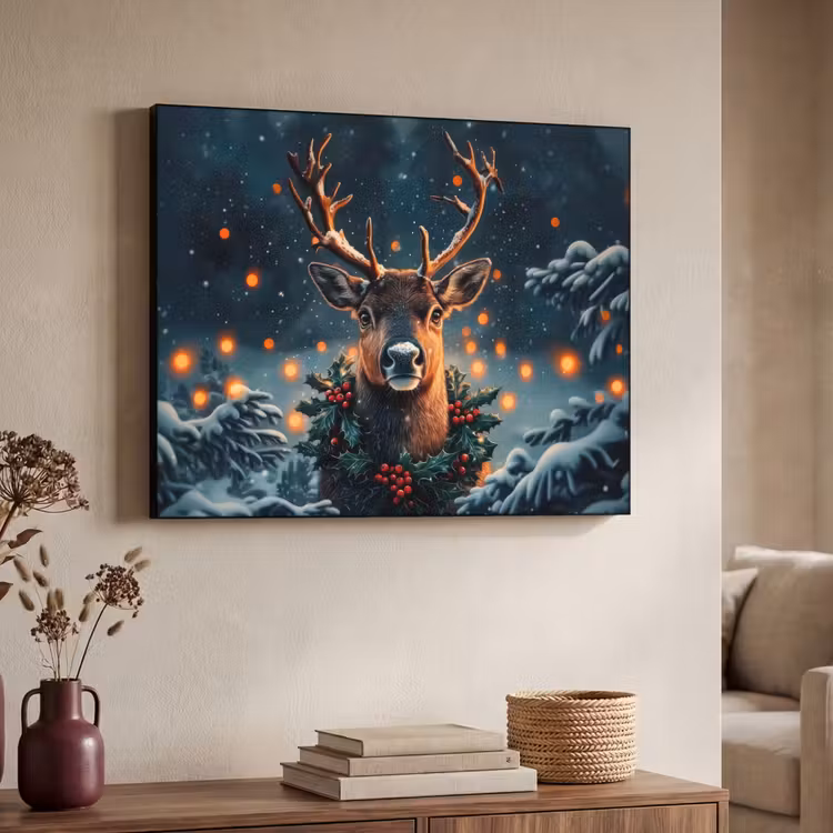 Art Frame - Hert - Kerst - Winter - Sneeuw - Kerstkrans — 4