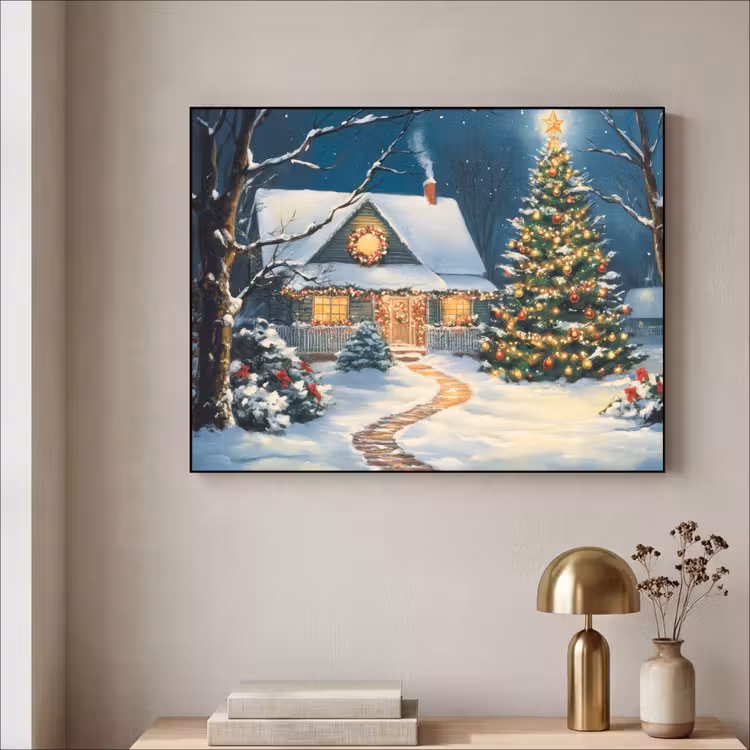 Art Frame - Kerst - Kerstboom - Winter - Huis - Sneeuw — 3