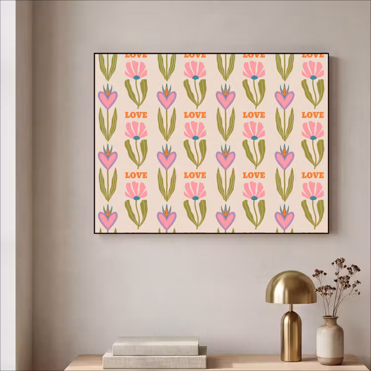 Art Frame - Love - Patroon - Bloemen - Hartjes — 3