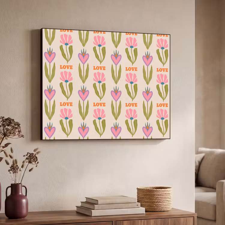 Art Frame - Love - Patroon - Bloemen - Hartjes — 4