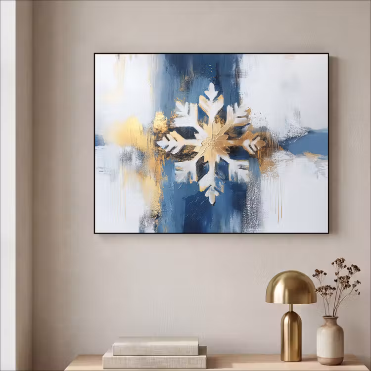 Art Frame - Abstract - Winter - Sneeuwvlok - Sneeuw - Goud — 3