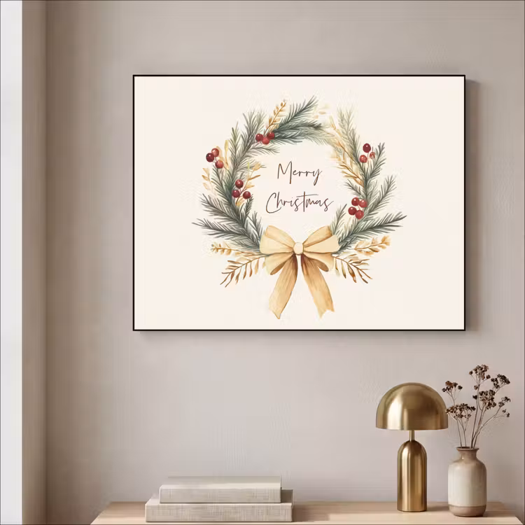 Art Frame - Kerstkrans - Kerst - Goud - Beige — 3