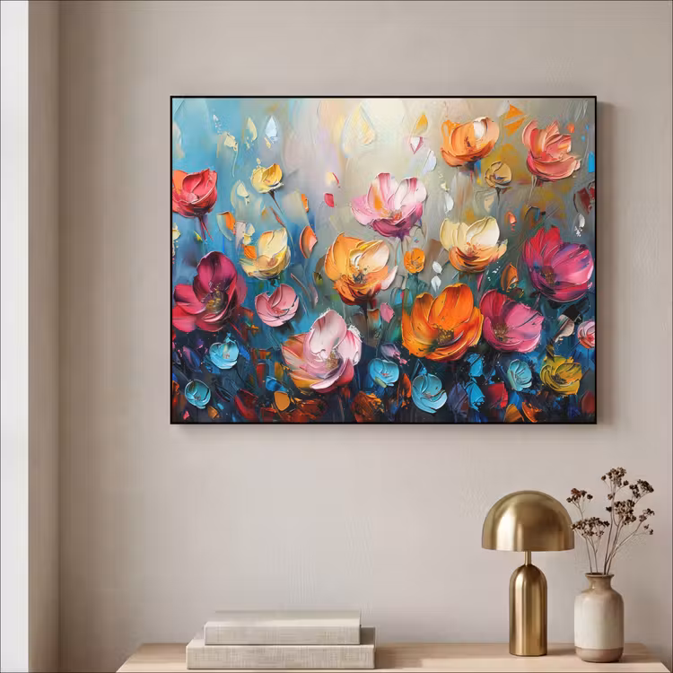 Art Frame - Bloemen - Kleurrijk - Abstract - Verf - Natuur — 3