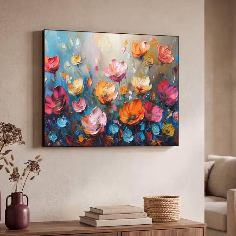 Art Frame - Bloemen - Kleurrijk - Abstract - Verf - Natuur — 4