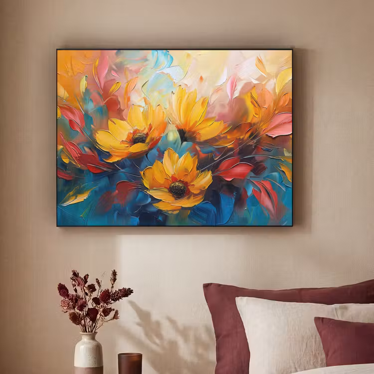 Art Frame - Bloemen - Zonnebloemen - Kunst - Geel — 2