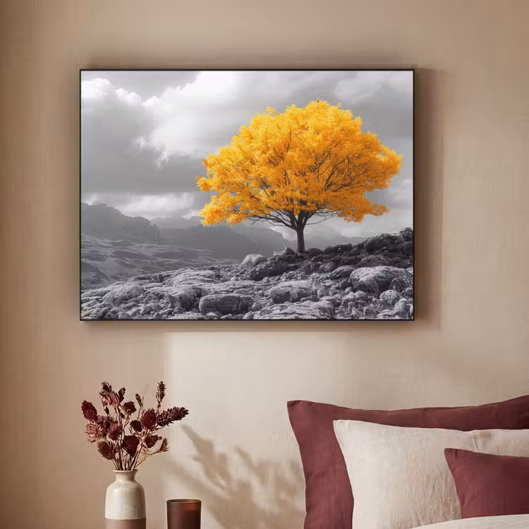 Art Frame - Boom - Geel - Natuur - Zwart wit — 2