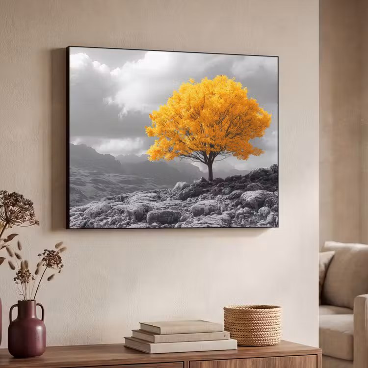 Art Frame - Boom - Geel - Natuur - Zwart wit — 4