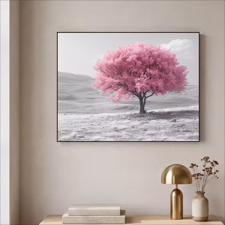 Art Frame - Boom - Natuur - Roze - Zwart wit — 3