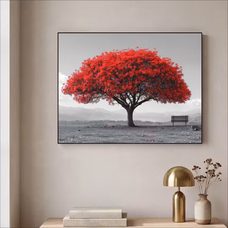 Art Frame - Boom - Rood - Natuur - Zwart wit — 3