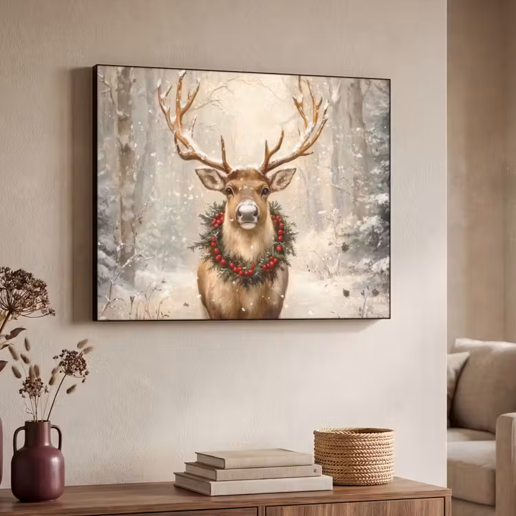 Art Frame - Kerst - Rendier - Winter - Krans — 4