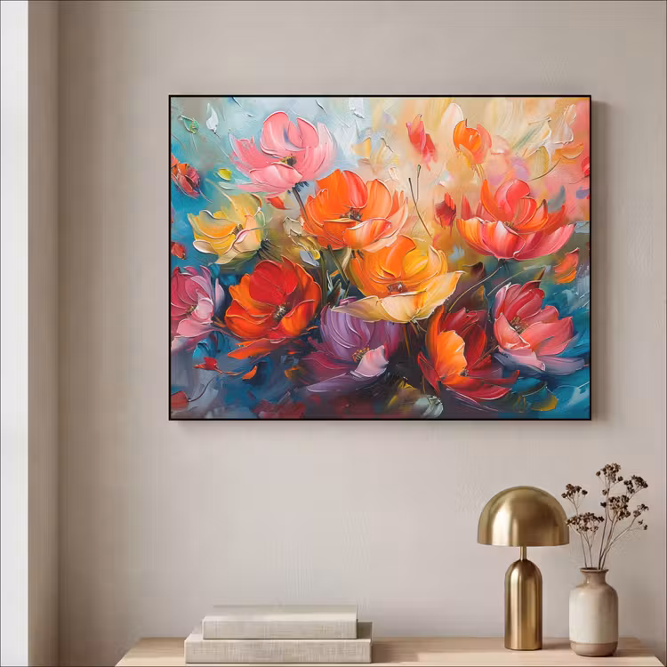 Art Frame - Bloemen - Kleurrijk - Verf - Abstract - Kunst — 3